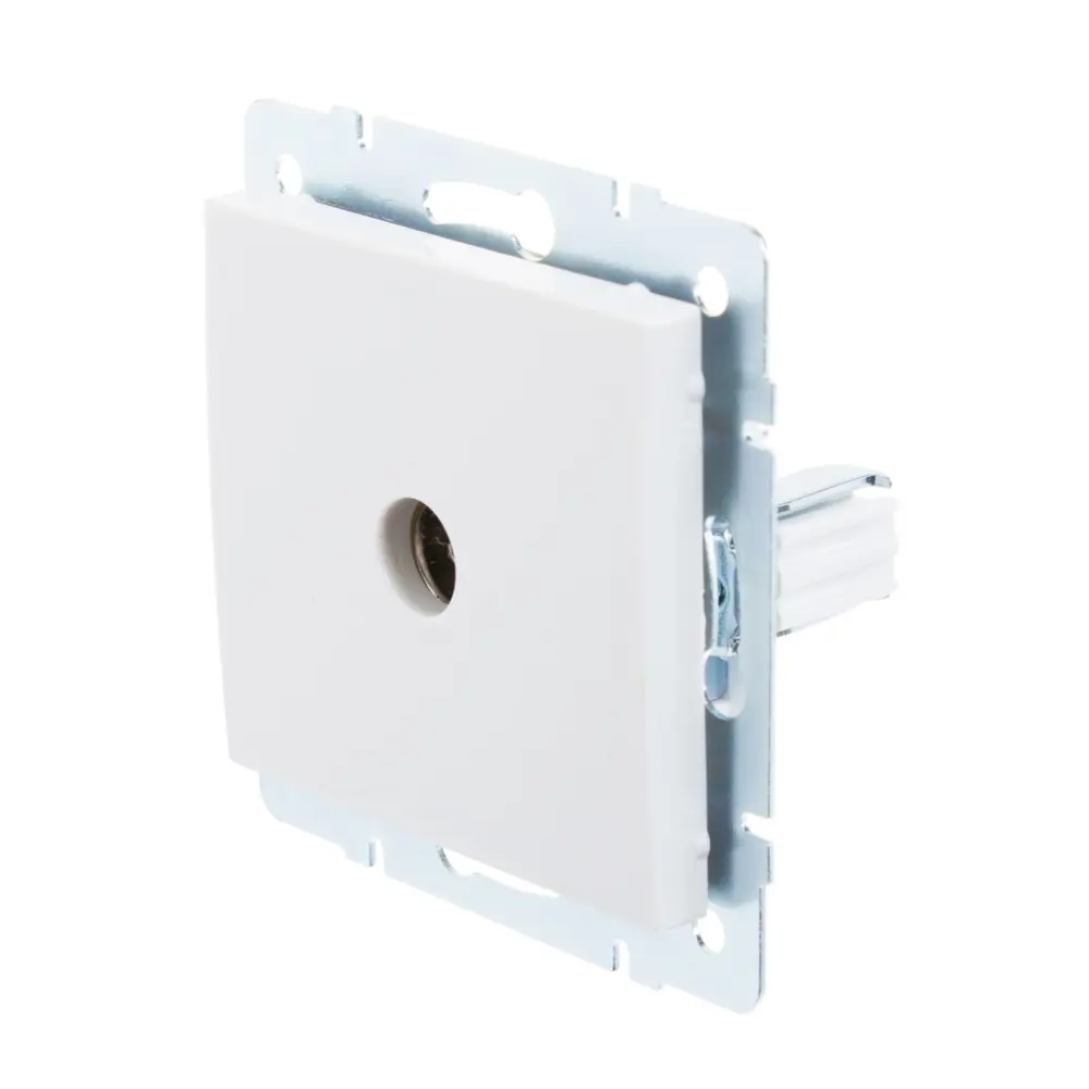 ТВ-розетка оконечная встраиваемая Lezard Rain шлейф, цвет белый STLM-2140610 - Вид №2