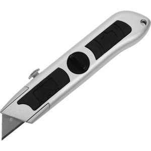 Нож строительный Quick-Open алюминиевый корпус трапециевидное лезвие 19 мм VIRA
