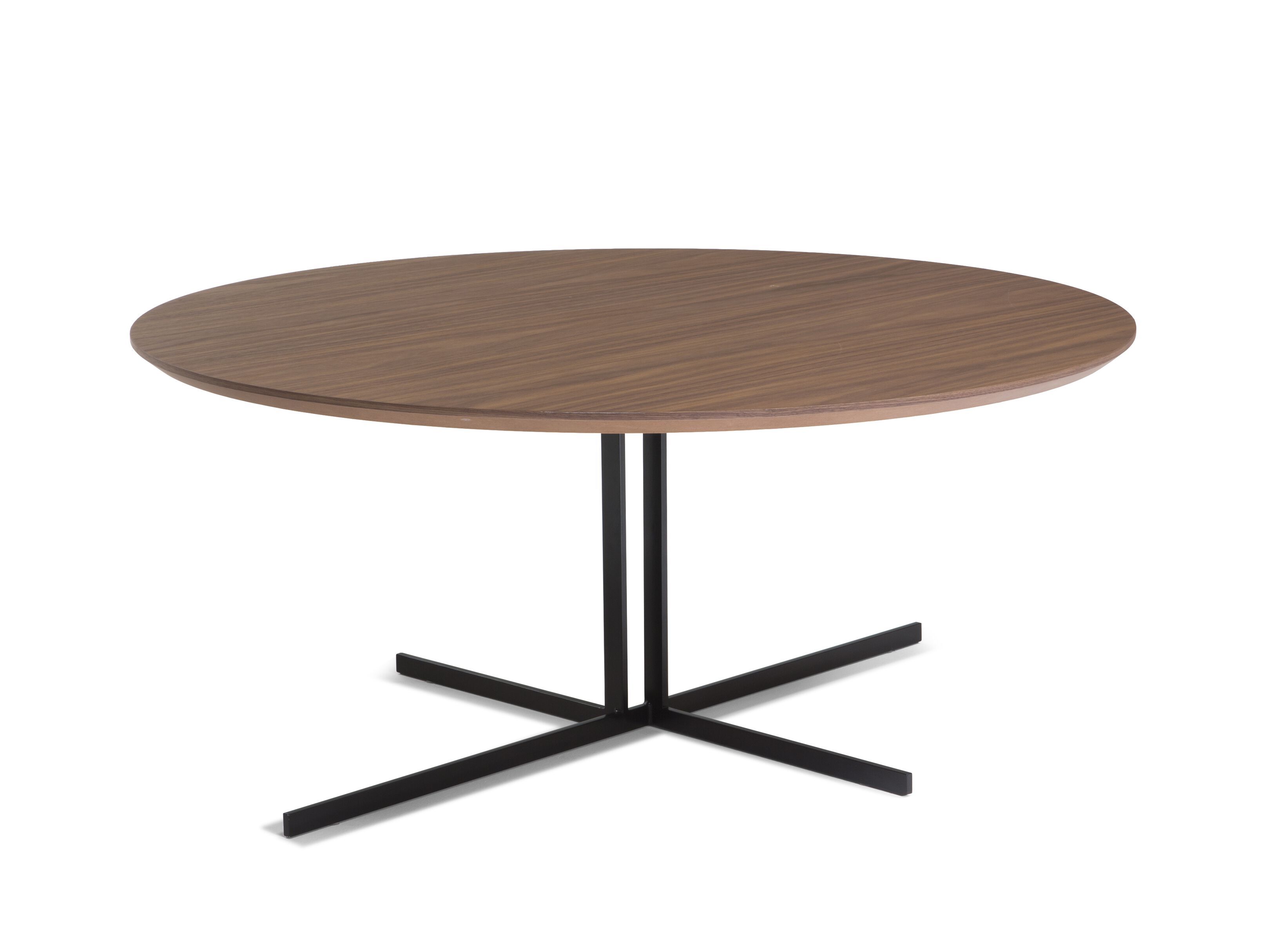 Низкий круглый журнальный столик с деревянной столешницей Natuzzi Italia ESTRO ARCH-00004654