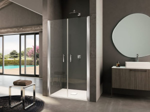 Стеклянная ниша душевая кабина с распашной дверью