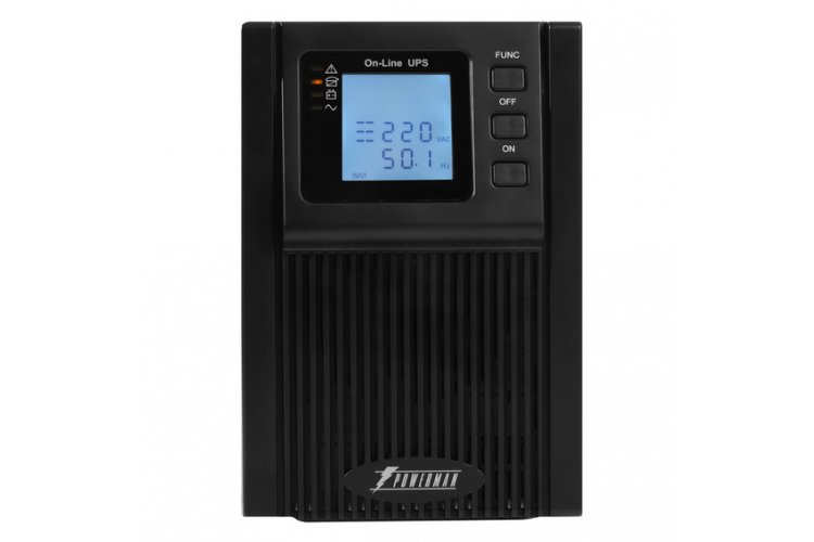 POWERMAN Online 3000 Plus Ups online 3000, lcd, dual conversion, 3000va, 2700w, 2 eurosockets with backup power, usb, rs232, snmp slot, rj11 / rj45 protection, external battery pack (not included), 215 х 315 х 475 mm, 8.9kg. POWERMAN Santreyd  - Вид №1