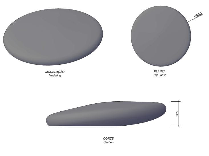 Круглая бетонная скамья без спинки amop Landscapes ARCH-00049115 - Вид №3