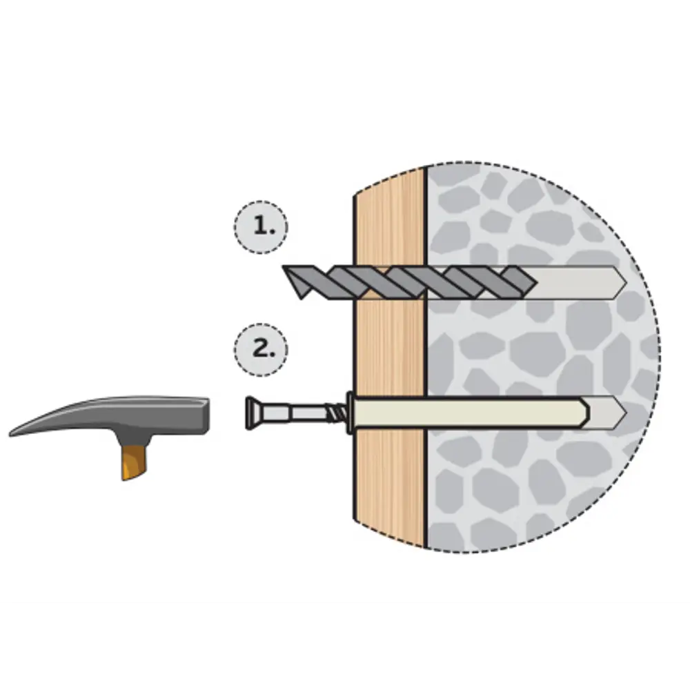 Дюбель-гвозди с цилиндрической манжетой универсальный 6x40 мм нейлон 2000 шт ЕВРОПАРТНЕР STLM-2082439 - Вид №1