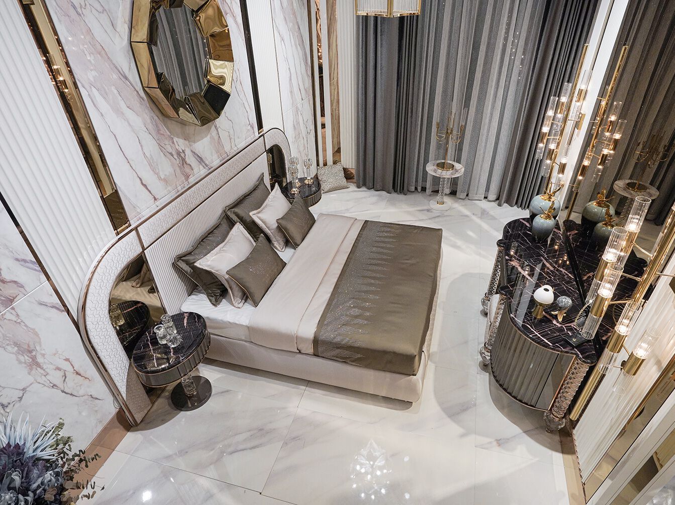 Двуспальная кровать с мягким изголовьем Zebrano Velovis ARCH-00093629 - Вид №7