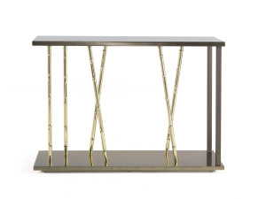 Прямоугольная консоль из эвкалипта и металла