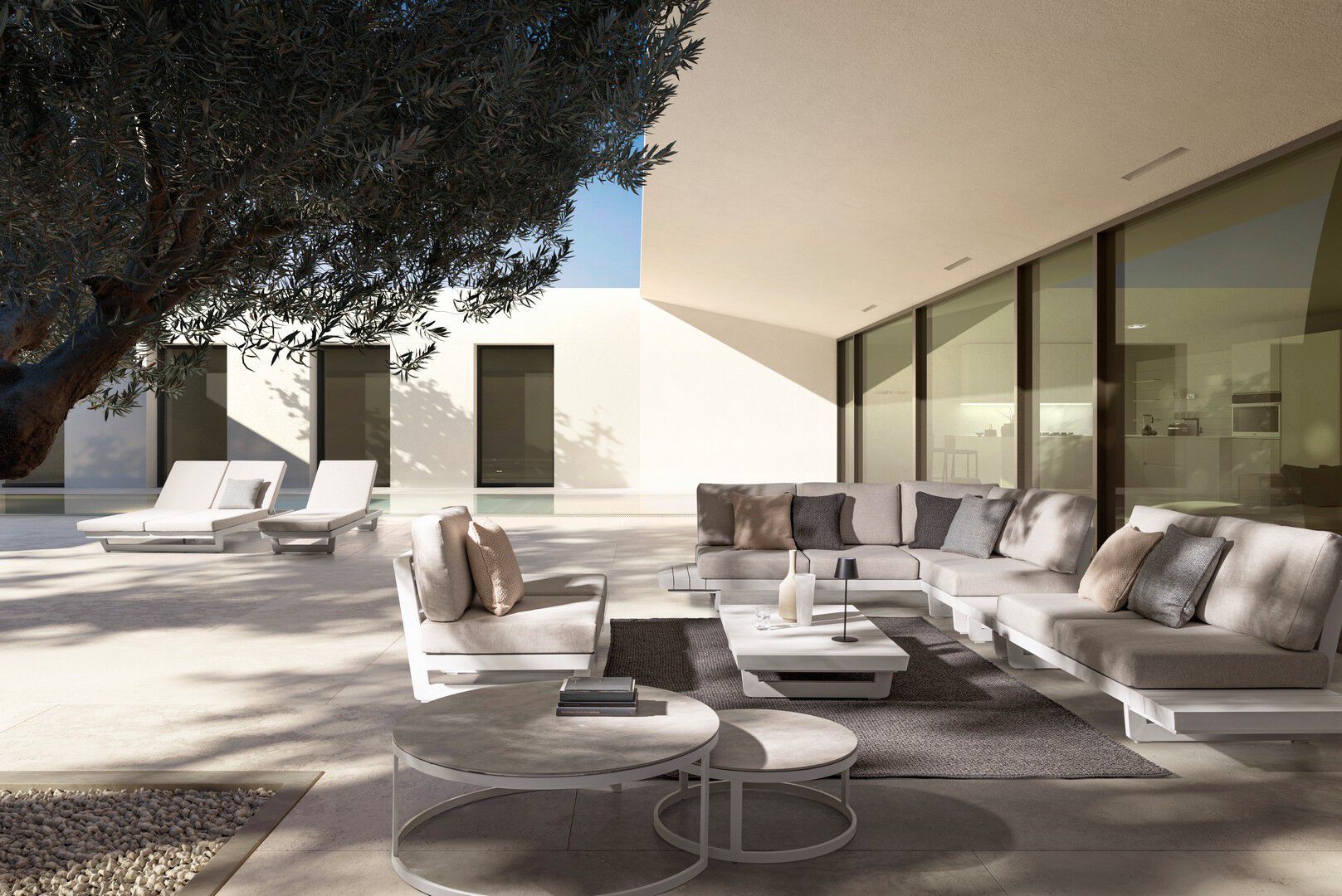 Двуспальная Садовая кровать с откидной спинкой из ткани BIZZOTTO Infinity ARCH-00146057 - Вид №11