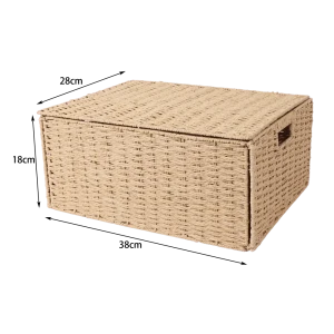 Корзина с крышкой Konsensa 38x28x18 см бумага цвет бежевый 89439456 STLM-2087550