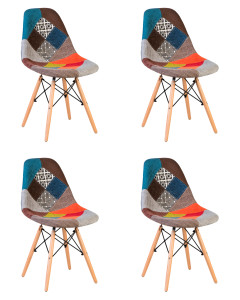 90560284 Комплект кухонных стульев 4 шт Dsw -pp638 80х53х46 см пластик цвет разноцветный LMZL STLM-0282696 DOBRIN