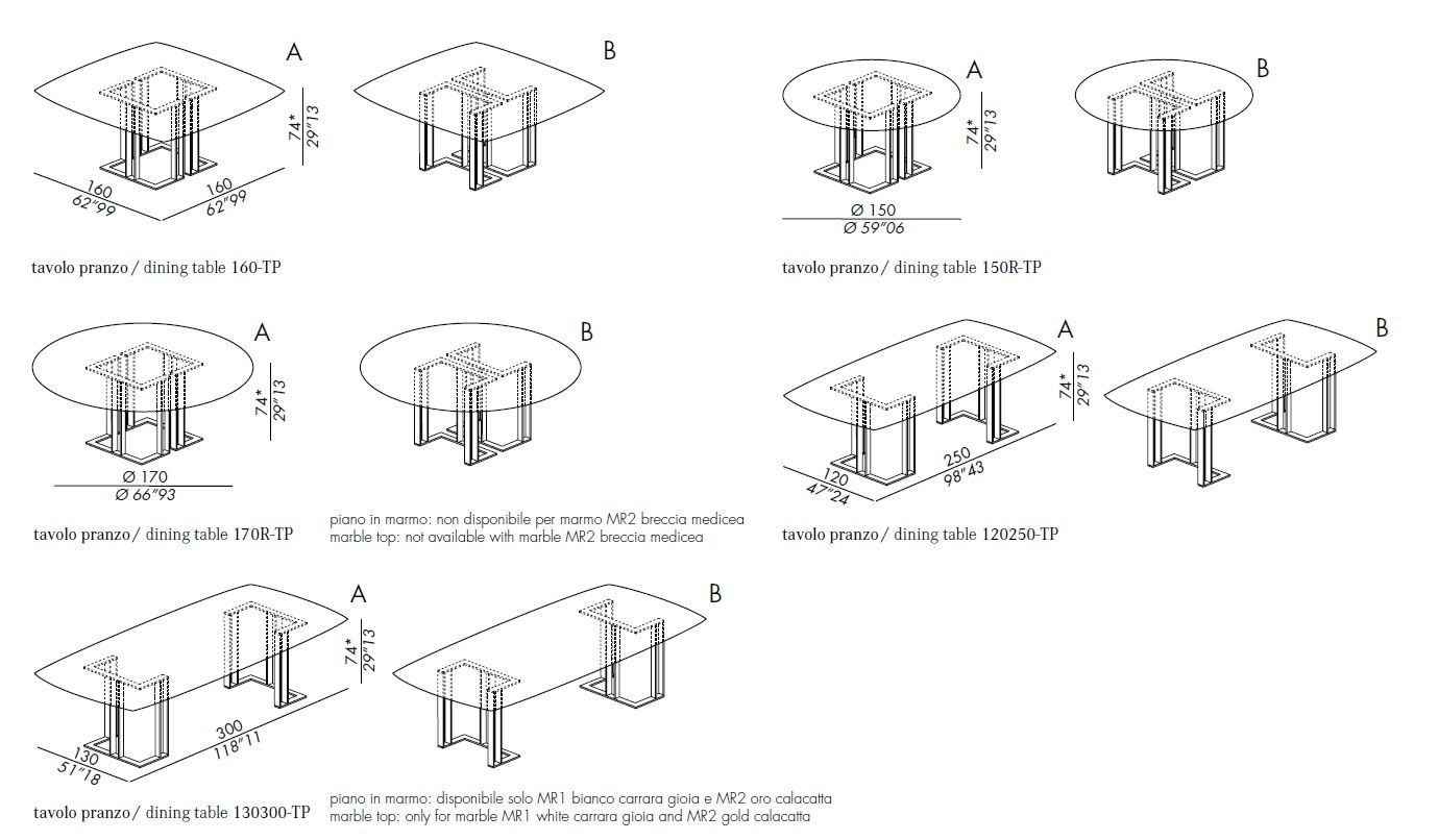 Мраморный квадратный обеденный стол Meridiani CHARLIE ARCH-00057947 - Вид №4