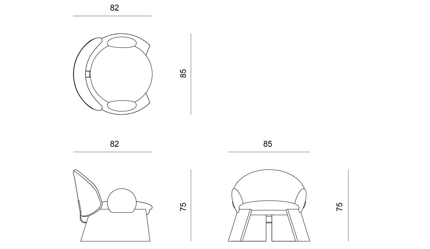 Тканевое кресло с подлокотниками CASA +39 ENCORE Italia ARCH-00030286 - Вид №2