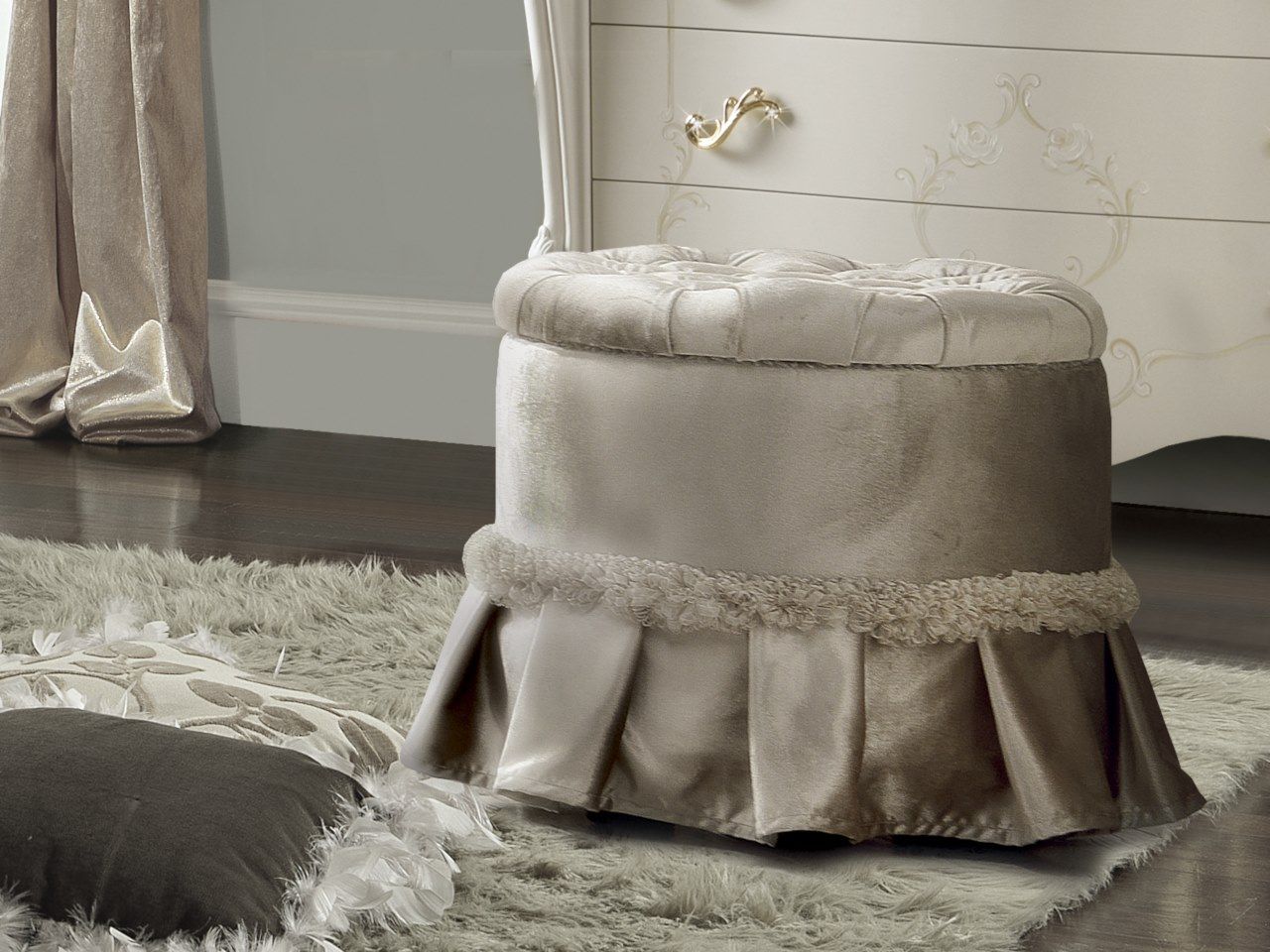 Ткань круглый контейнер пуф CASA +39 Россини ARCH-00015825