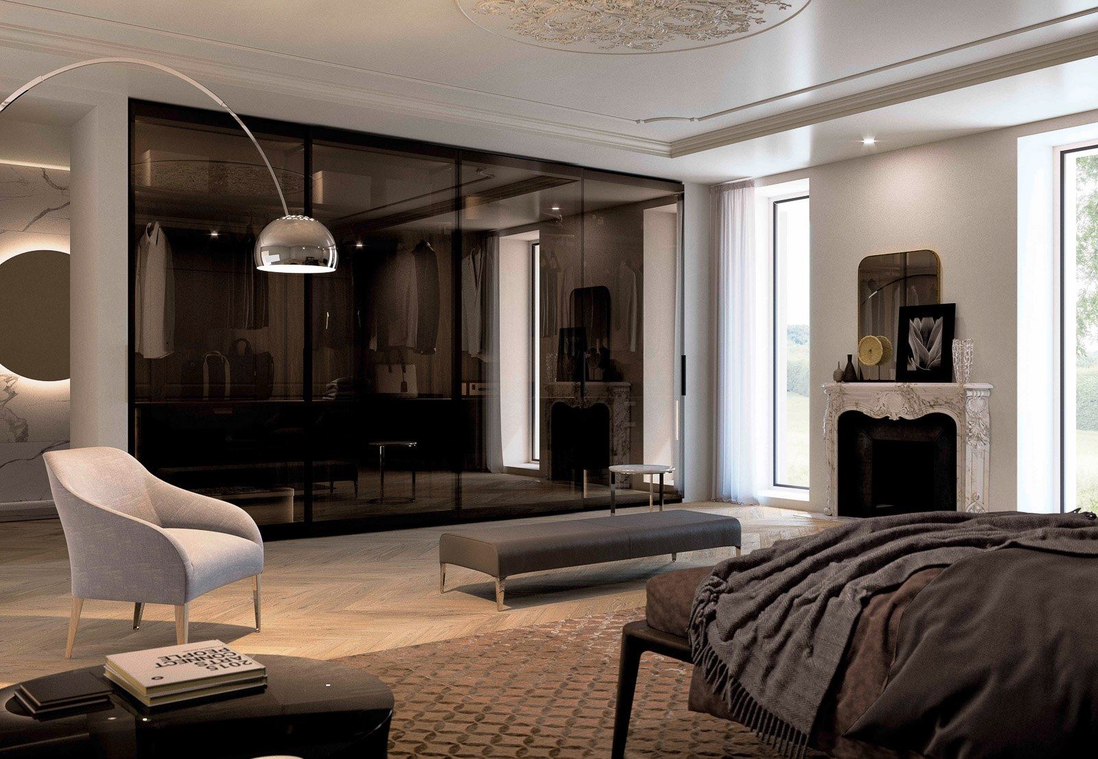 Алюминиевый и стеклянный секционный шкаф Olivieri GLASS ARCH-00004483 - Вид №8