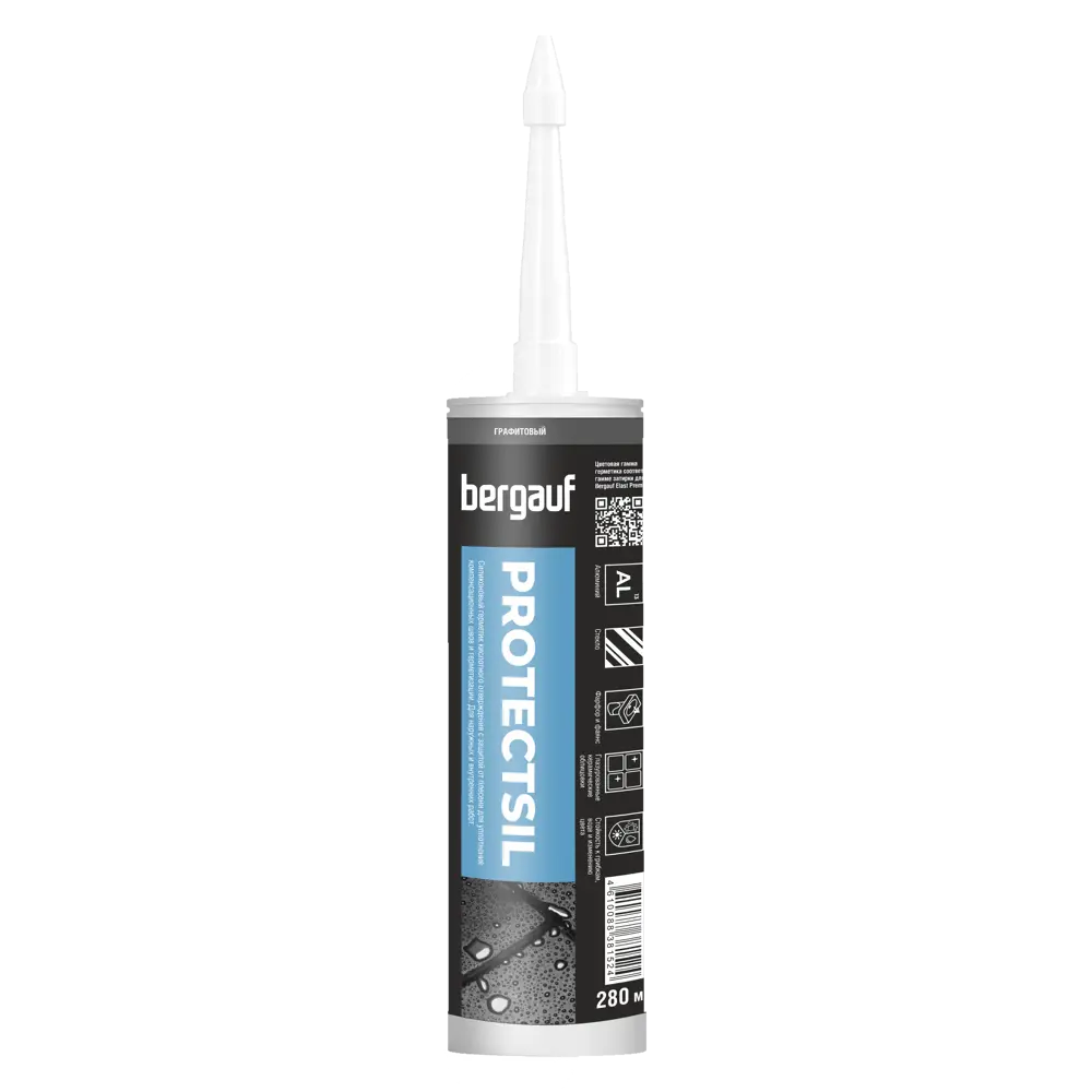 Затирка силиконовая Bergauf Protectsil цвет графит 280 мл STLM-2169654