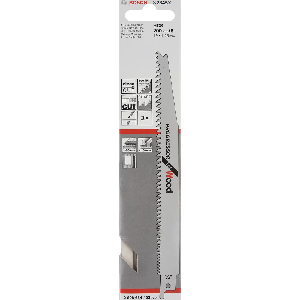 Пилка по дереву 200 мм для Bosch S2345X 2 шт BOSCH PROFESSIONAL STLM-2123811 - Вид №3