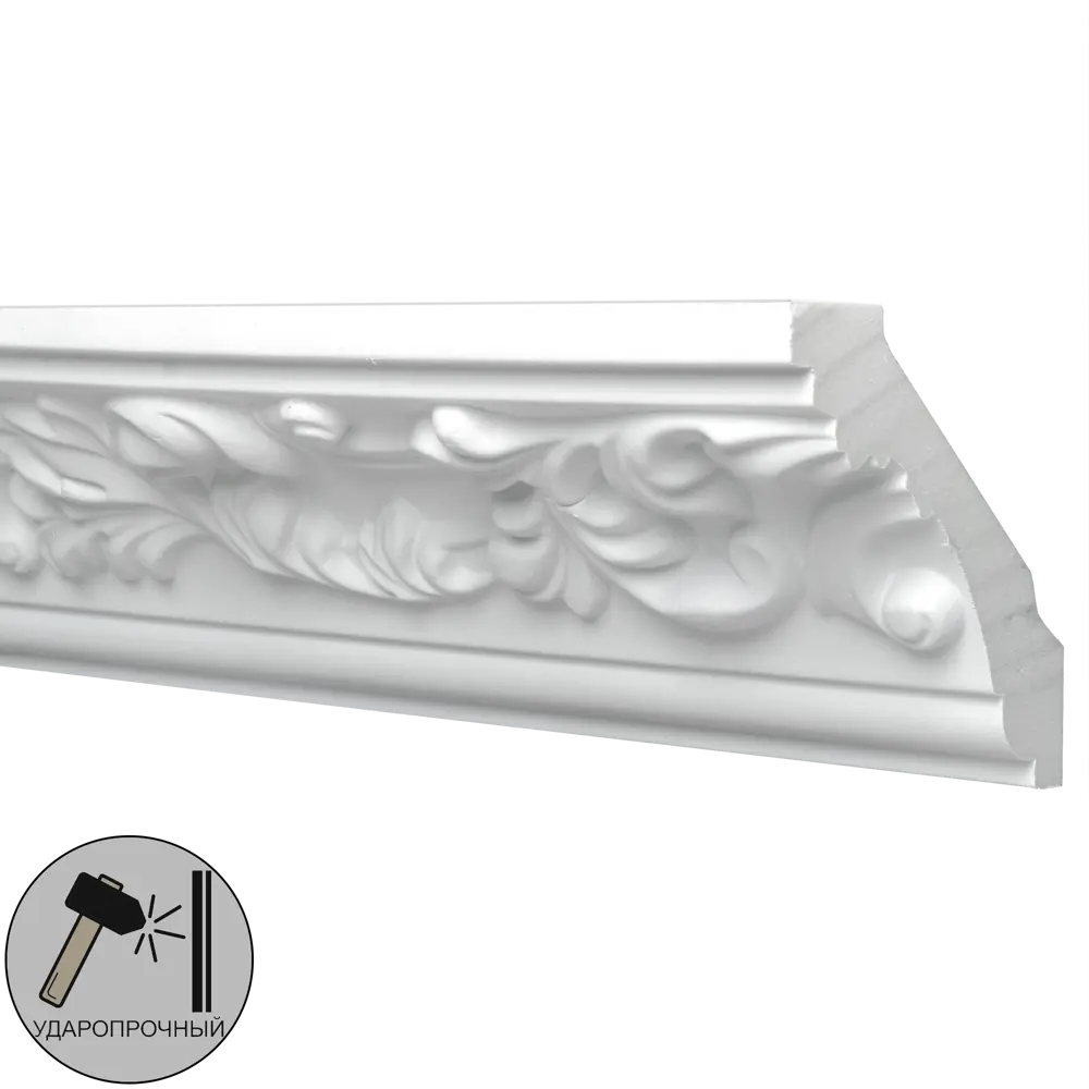 Плинтус потолочный полиуретан ударопрочный Decomaster 95775 белый 70х70х2000 мм STLM-2205809