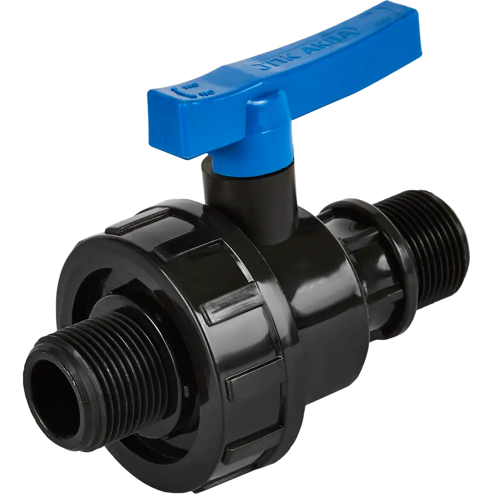 Кран шаровой прямой ТПК-Аква DN20 PN16 3/4" НР полипропилен ручка флажок 85358408 STLM-2142171 