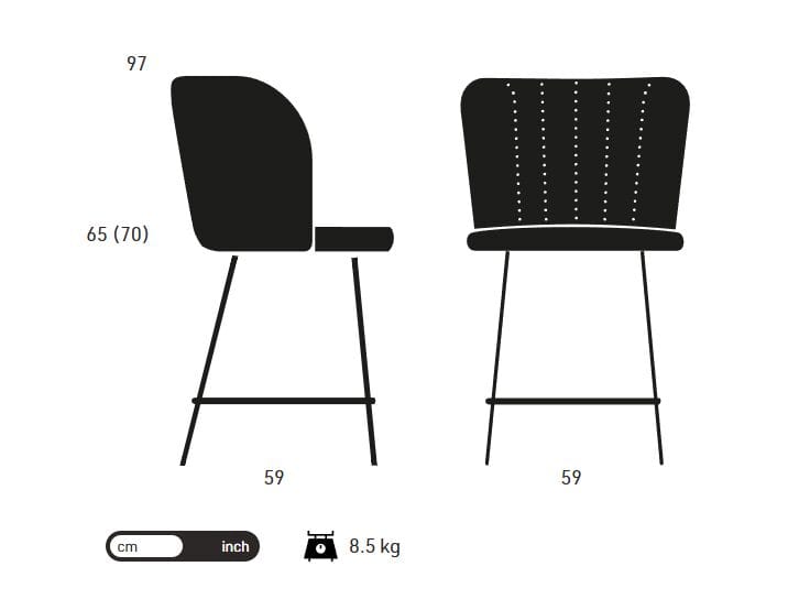 Сани кухонный стул со спинкой KFF Gaia Line ARCH-00043413 - Вид №2