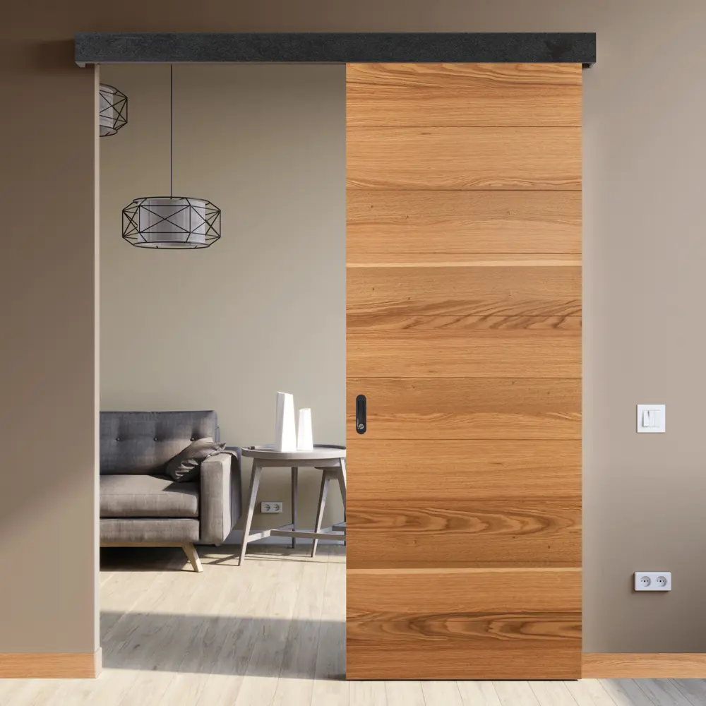 Дверь межкомнатная глухая Loft 80x200 см шпон цвет дуб рустик с замком МАРИО РИОЛИ STLM-2127821 - Вид №3