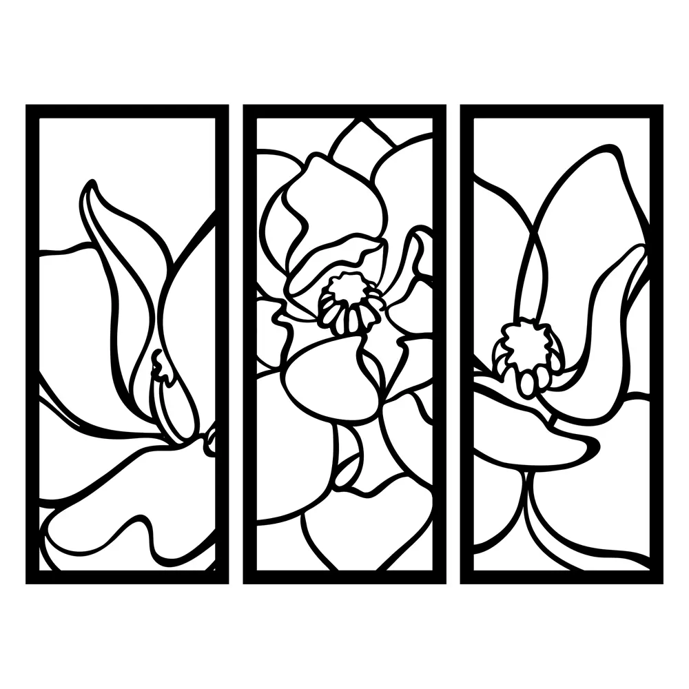 Панно декоративное Пионы МДФ 25x59 см черное Santreyd STLM-2193148