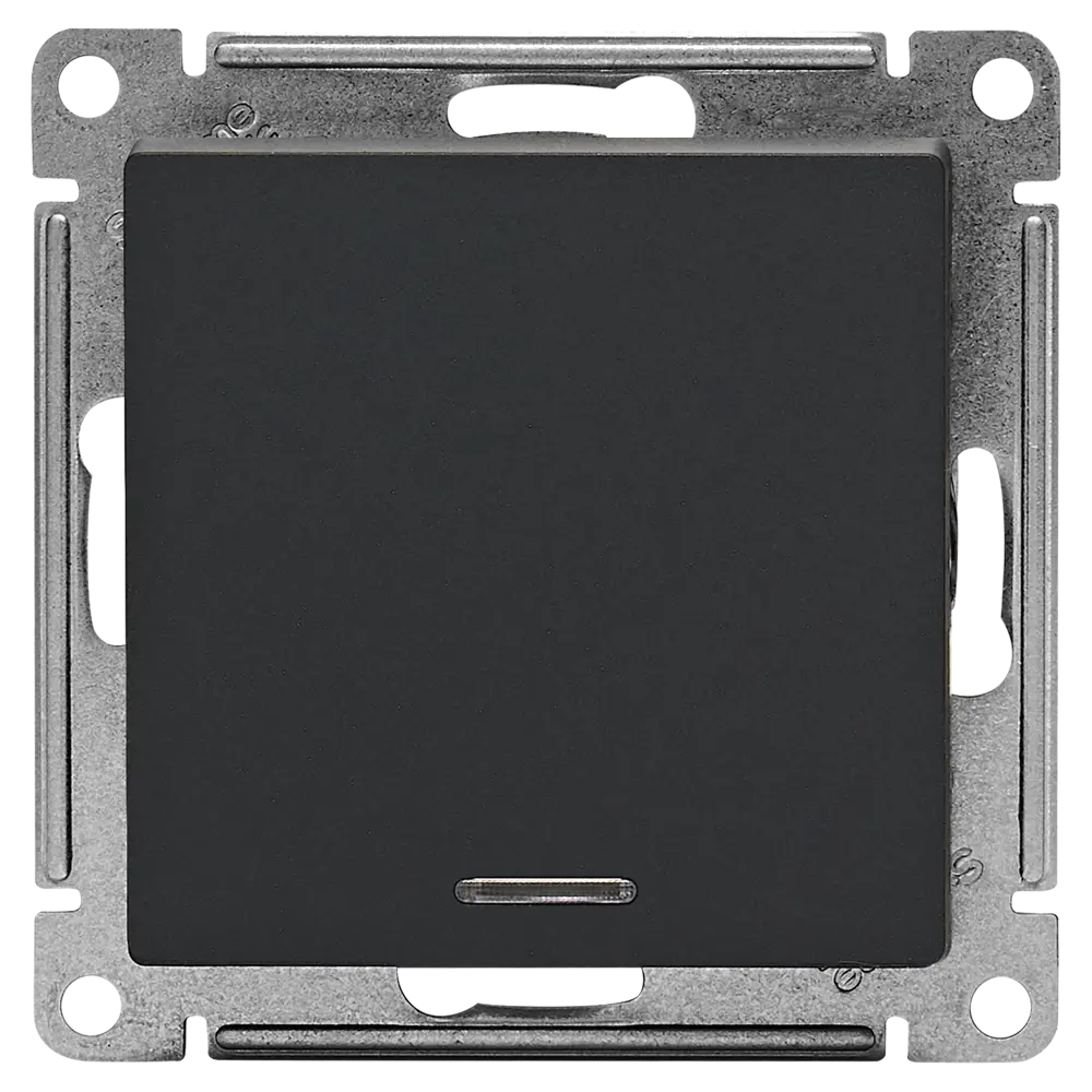 Выключатель встраиваемый Systeme Electric AtlasDesign 1 клавиша с подсветкой цвет базальт STLM-2044852