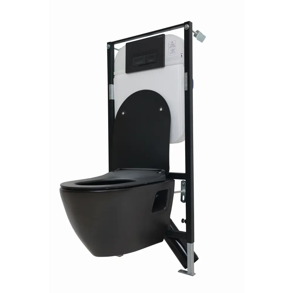 Комплект инсталляция с унитазом Creavit YD.SET.004.18, с клавишей, с микролифтом, цвет черный STLM-2122829 - Вид №2