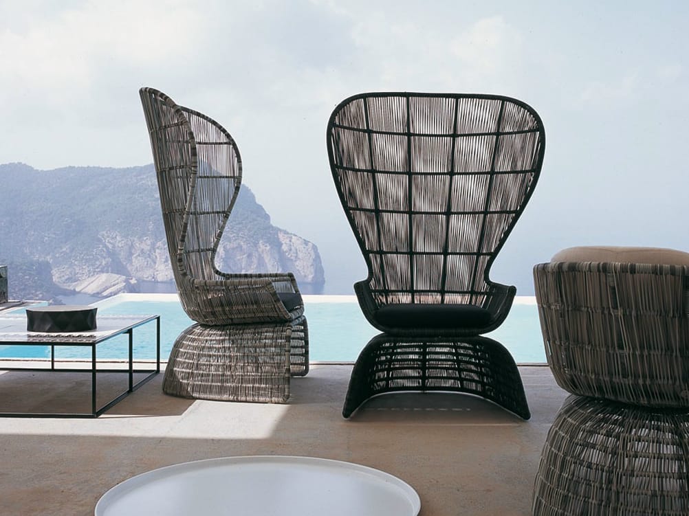 Садовое кресло с плетением из полиэтилена или абаки B&B Italia Outdoor кринолин ARCH-00072473 - Вид №1