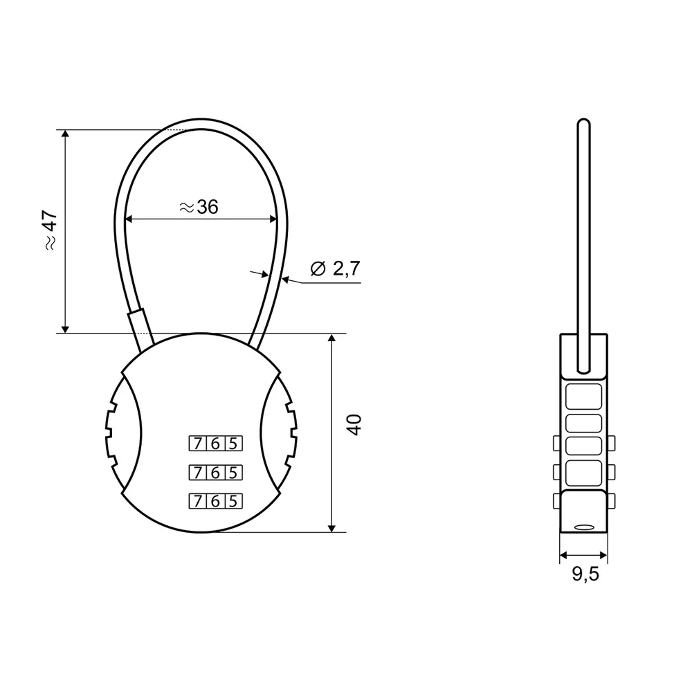 Замок навесной Palladium 40x40 мм, ЦАМ (цинк-алюминий-медь) STLM-2058797 - Вид №4