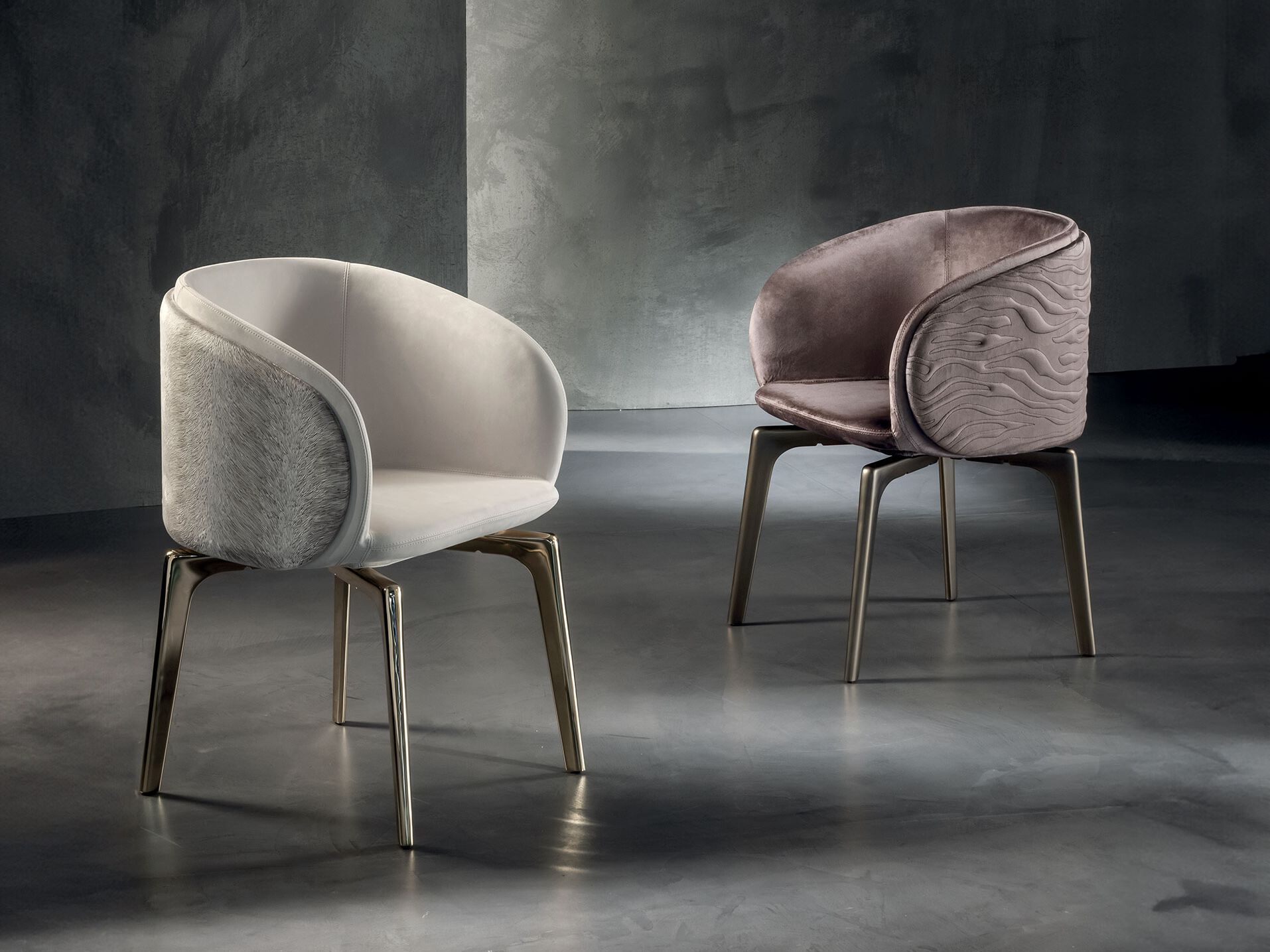 Мягкий тканевый стул с подлокотниками Longhi Blooming ARCH-00146925