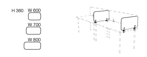 Звукопоглощающая панель перегородки стола Askia Connect ARCH-00031306 - Вид №9