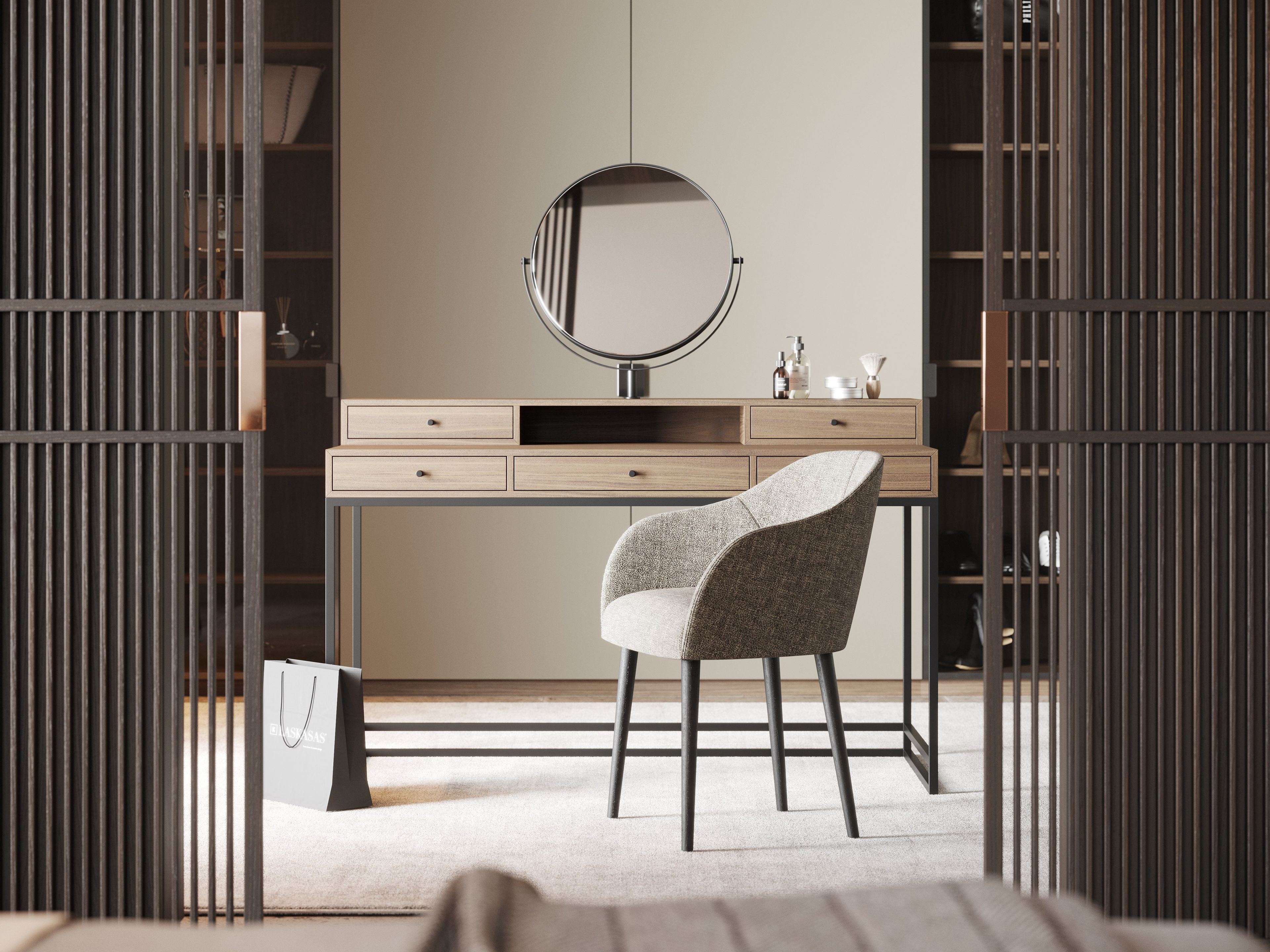 Шкаф для туалетных принадлежностей из грецкого ореха Laskasas D'Arc ARCH-00119759 - Вид №4