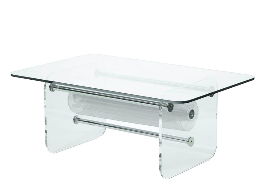 Прямоугольный журнальный столик из ПММА и стекла KUUMO COFFEE TABLE MW TRANSPARENT ARCH-00112417