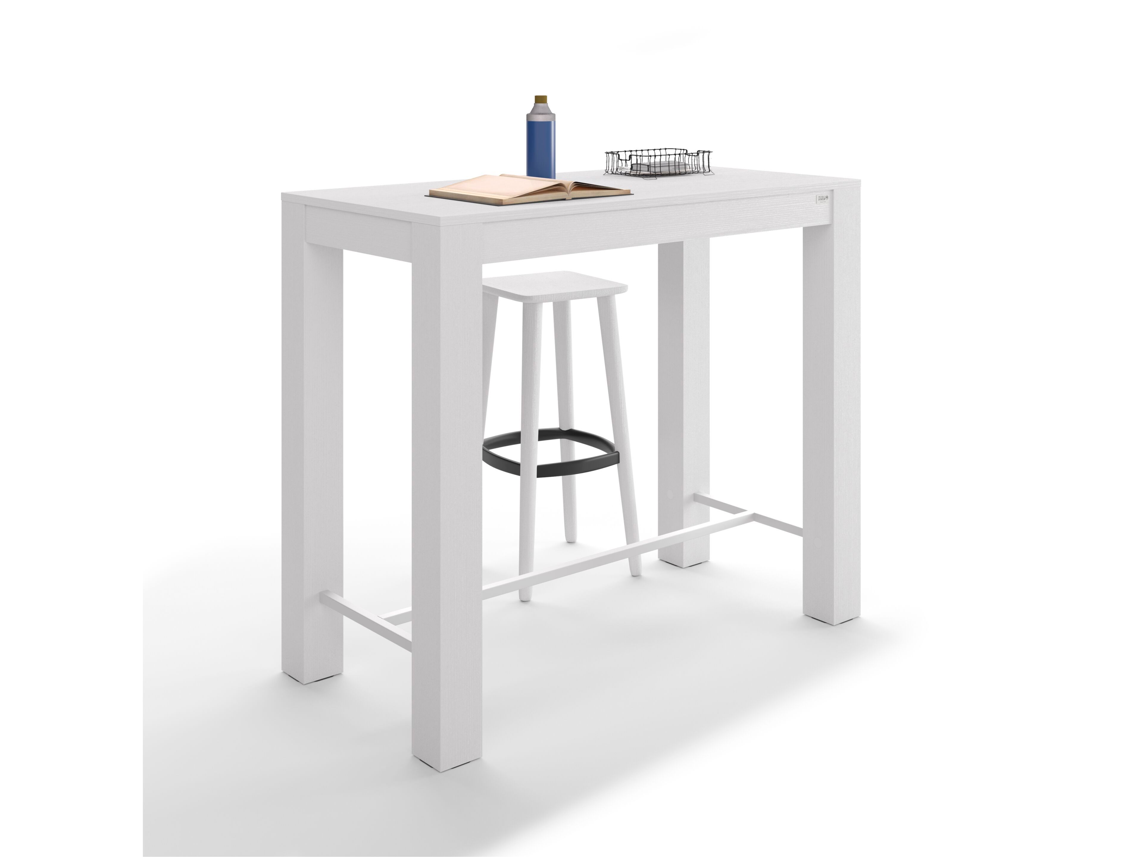 Высокий прямоугольный стол из белого ясеня Mobili Fiver Rachele ARCH-00106952