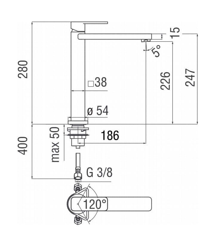 Смеситель для кухни с одним отверстием Nobili Loop ARCH-00108834 - Вид №2