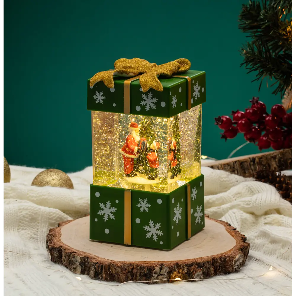 89380293 Электрогирлянда - фигура Подарок для дома 2 лампы 19 см зеленый STLM-1324610 Santreyd 