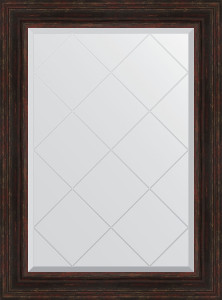 BY 4205 Зеркало с гравировкой в багетной раме - темный прованс 99 mm EVOFORM Exclusive-G