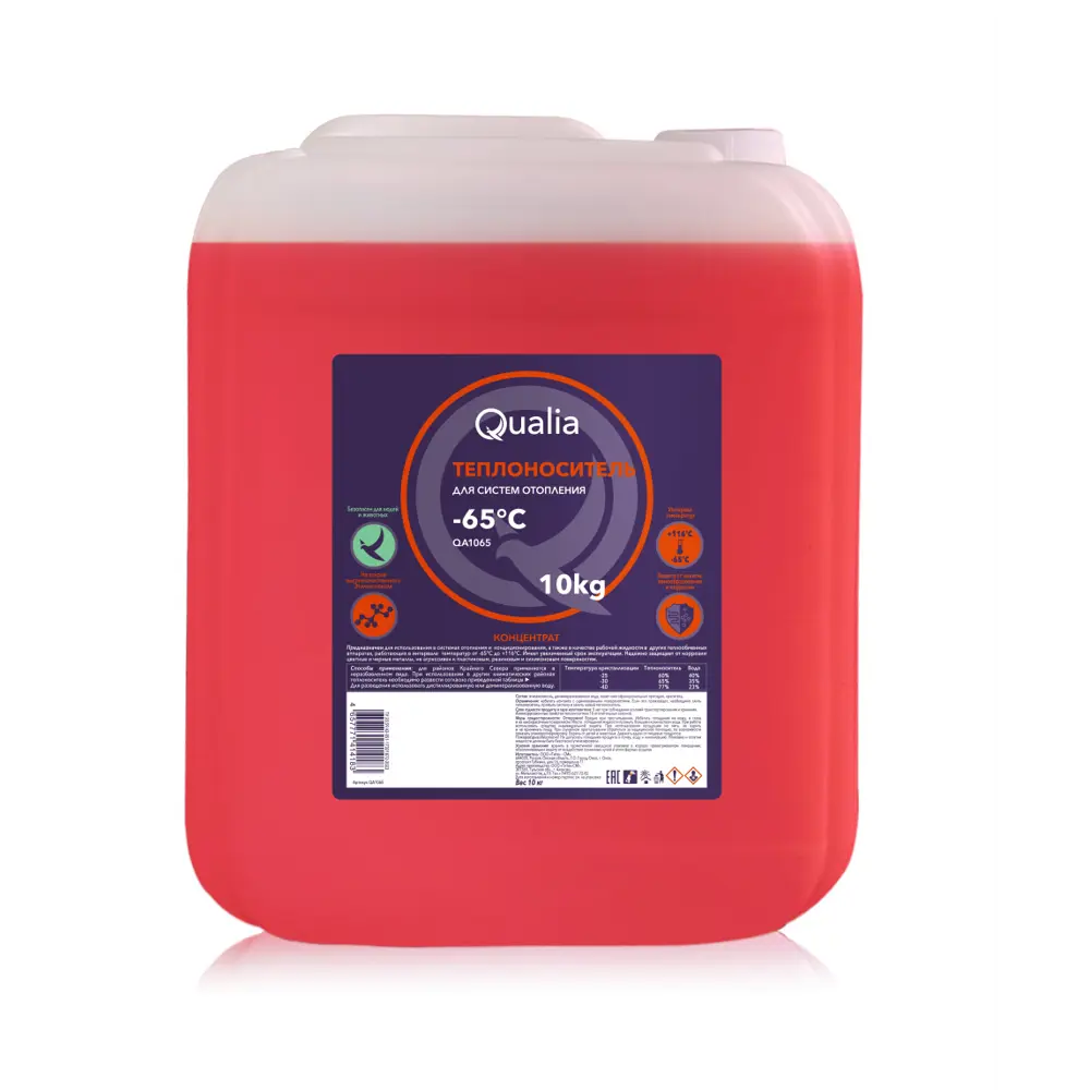 Теплоноситель Qualia QA1065 -65°C для систем отопления и кондиционирования 88904926 STLM-1570257