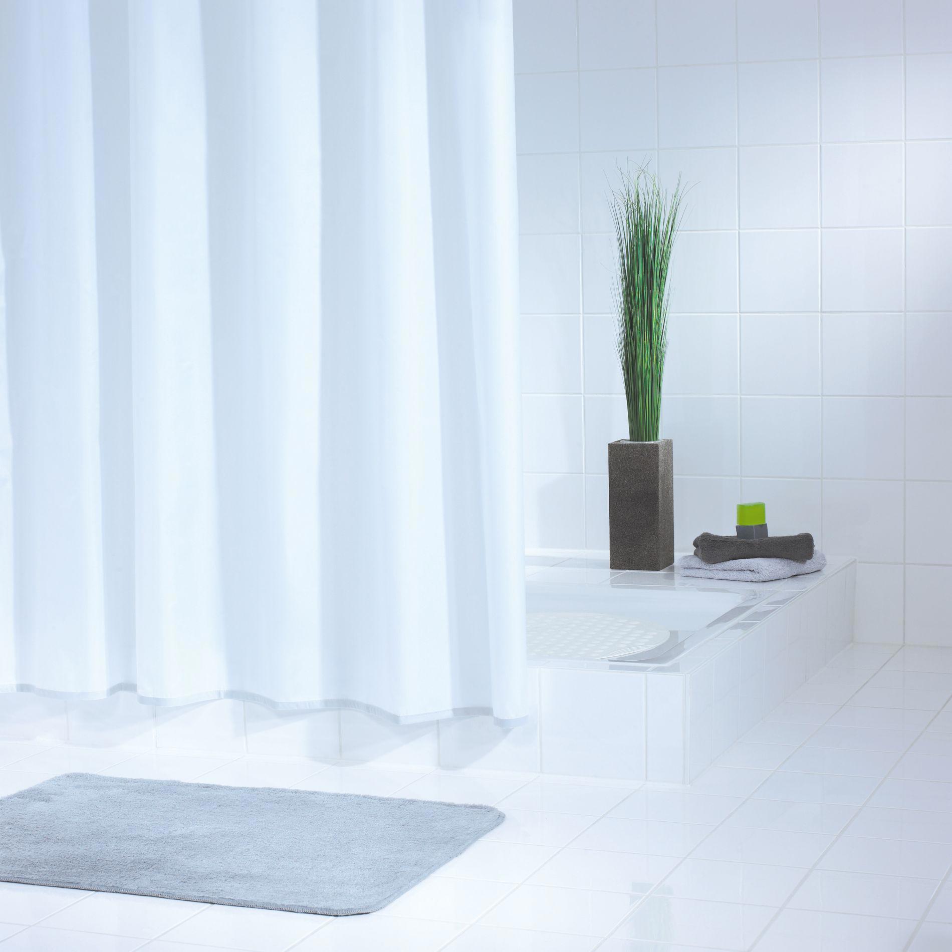 90255701 Штора для ванных комнат Standard белый 180х200см Шторка для ванной STLM-0152136 RIDDER