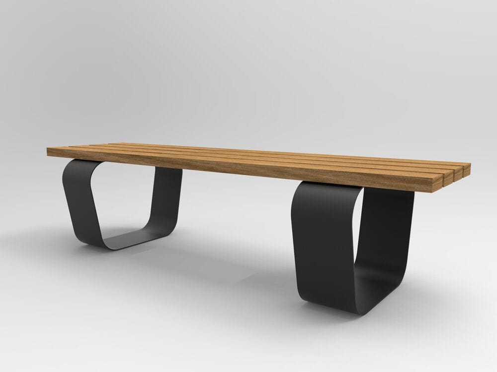 Стальная и деревянная скамья без спинки CITYSì MAIOR ARCH-00108187 - Вид №1