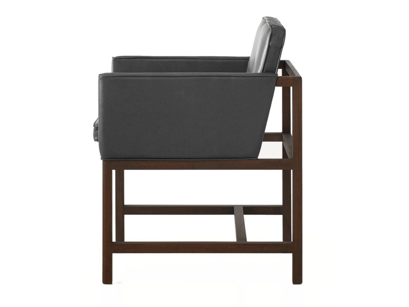 Кожаный мягкий стул с подлокотниками BassamFellows Столовая с деревянным каркасом ARCH-00001803 - Вид №9