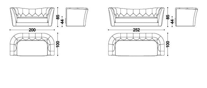 Тканевый диван OPERA CONTEMPORARY ARCH-00035193 - Вид №3