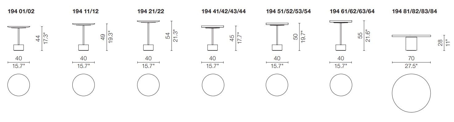 Круглый журнальный столик CASSINA 9 OCCASIONAL TABLE ARCH-00028136 - Вид №12