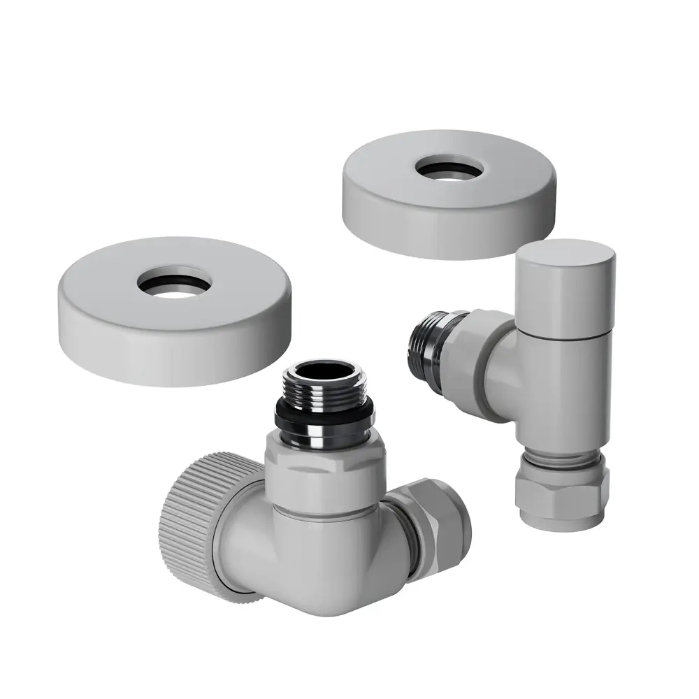 Термостатический комплект для радиатора трехосевой Royal Thermo Design Pro 1/2" латунь цвет белый STLM-2015423 - Вид №1