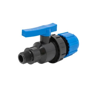 Кран шаровой прямой Политэк DN32 PN16 1/2"x32 НР полипропилен ручка флажок