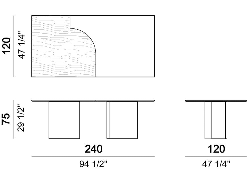 Прямоугольный обеденный стол из мрамора и дерева Arketipo MILLENNIUM ARCH-00151183 - Вид №6
