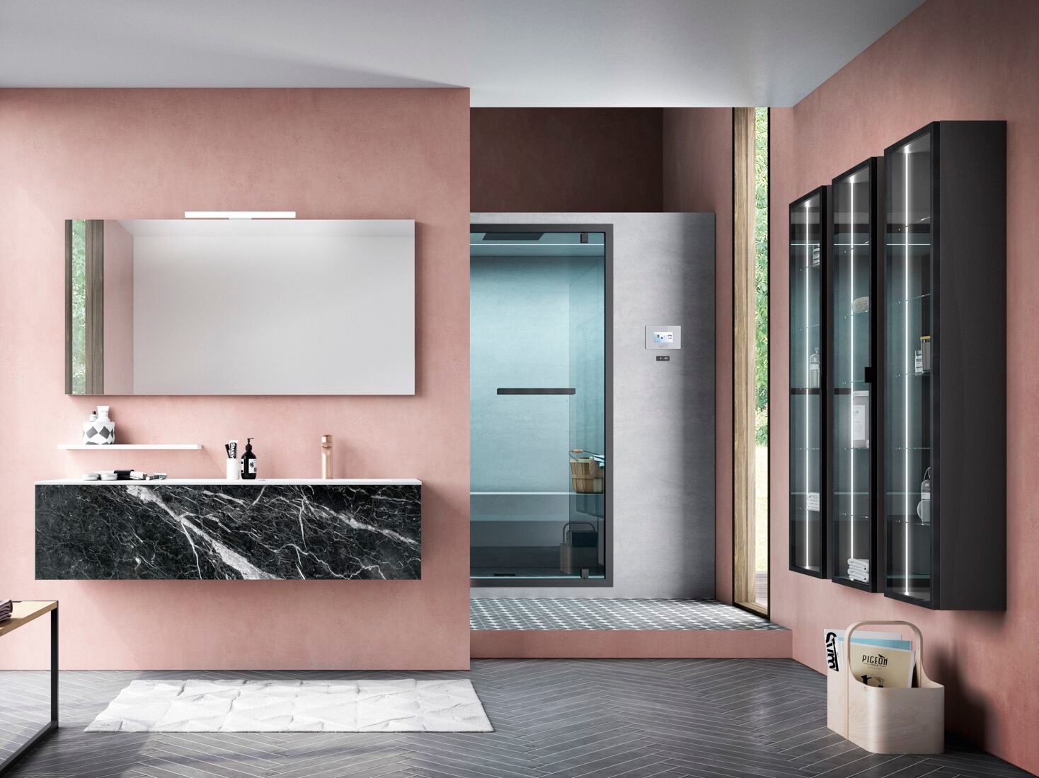 Одноместный подвесной умывальник с ящиками Gruppo Geromin Eclipse ARCH-00038992