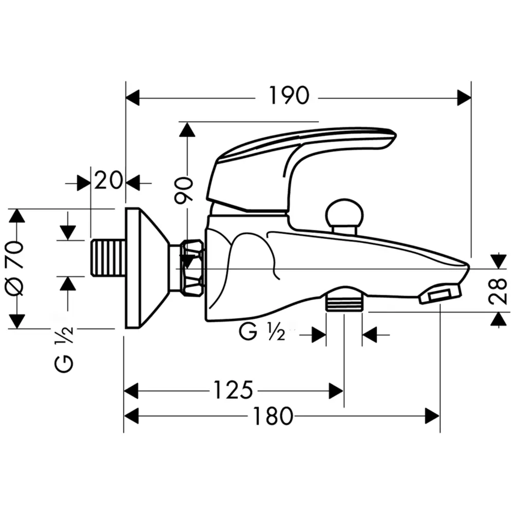 Смеситель для ванны Hansgrohe Avista однорычажный цвет хром STLM-2088748 - Вид №1