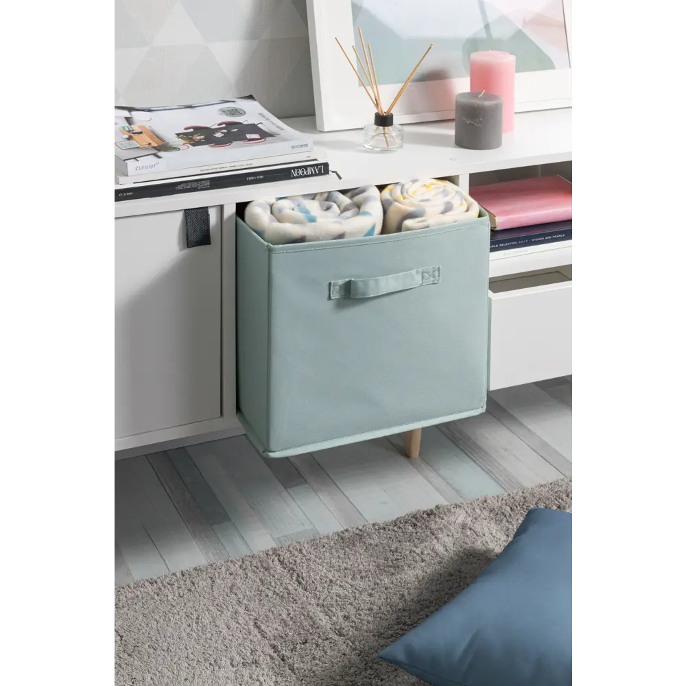 Короб-органайзер KONSENSA 31x31x31 см полиэстер цвет голубой Kub STLM-2202861 - Вид №3