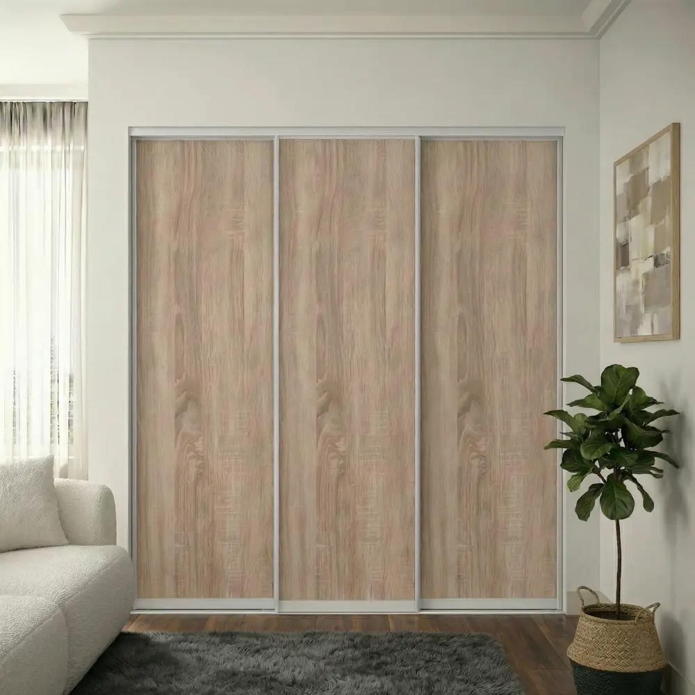 Дверь-купе KONSENSA 255.5x80.4 см МДФ цвет дуб сонома профиль матовое серебро STLM-2209636 - Вид №9