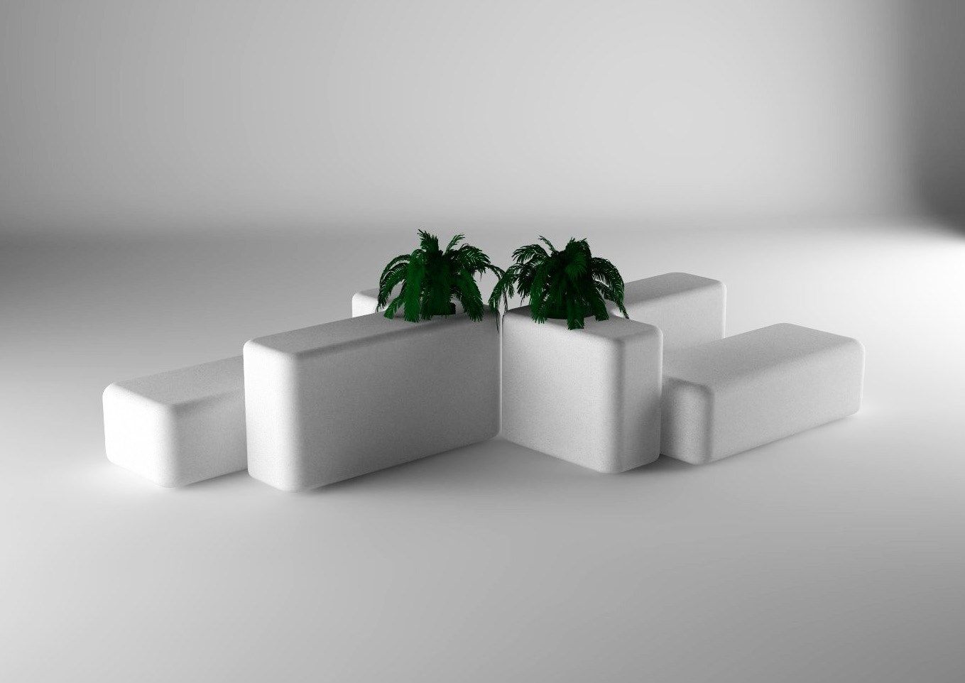 Модульная скамья со встроенной плантатором Viscio Urban Design REST ARCH-00003499 - Вид №3