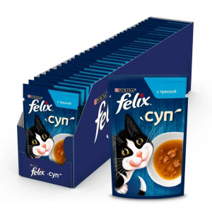 ПР0048795*30 Корм для кошек Суп с треской, пауч 48г (упаковка - 30 шт) FELIX